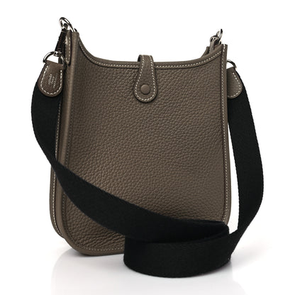 Hermes Taurillon Clemence Amazone Evelyne TPM Etoupe Bleu Indigo 3 of 10