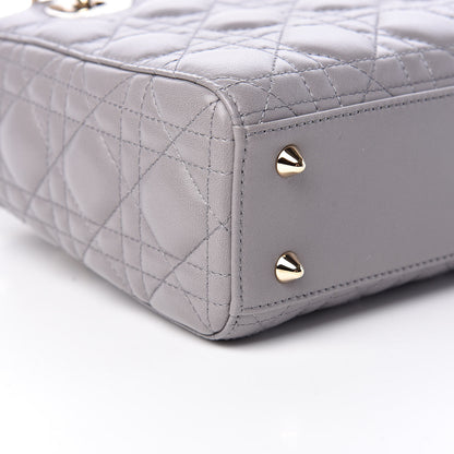 Christian Dior Lambskin Cannage Small My Lady Dior Gris 8 of 9