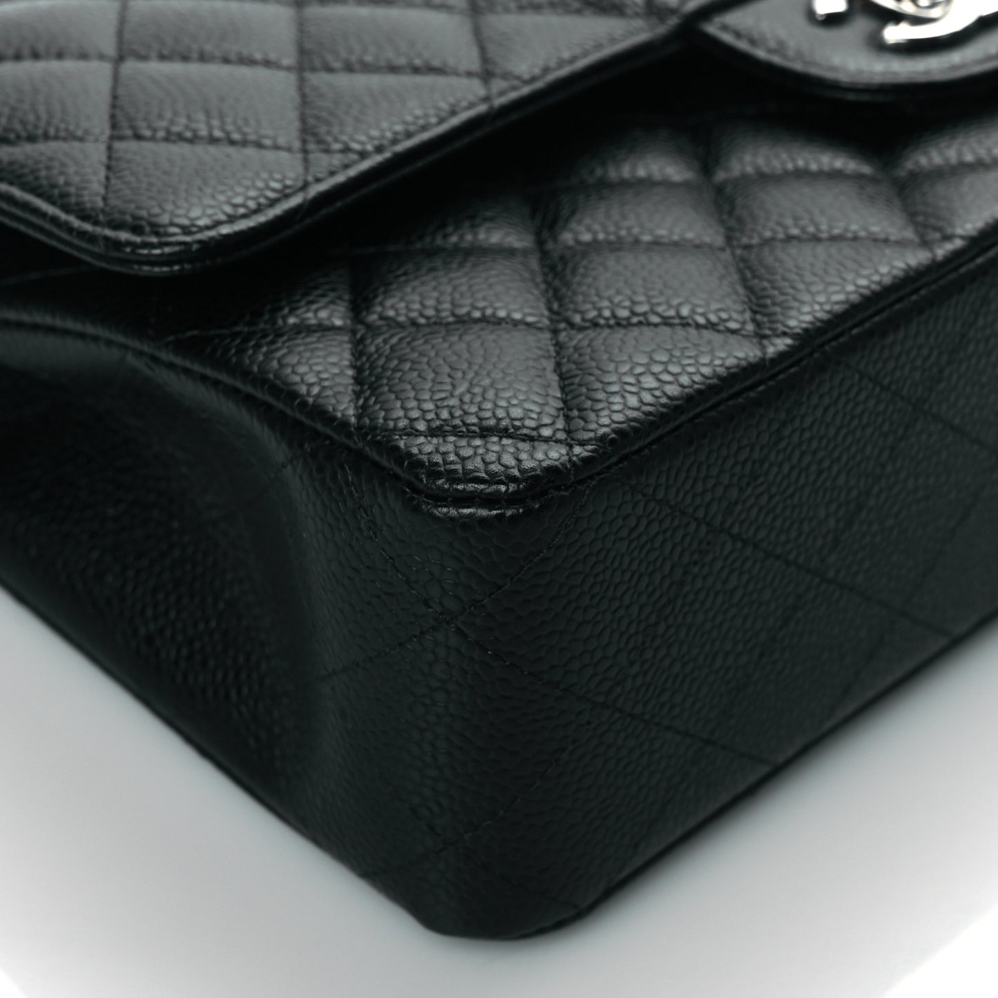 Caviar Quilted Medium Double Flap Black