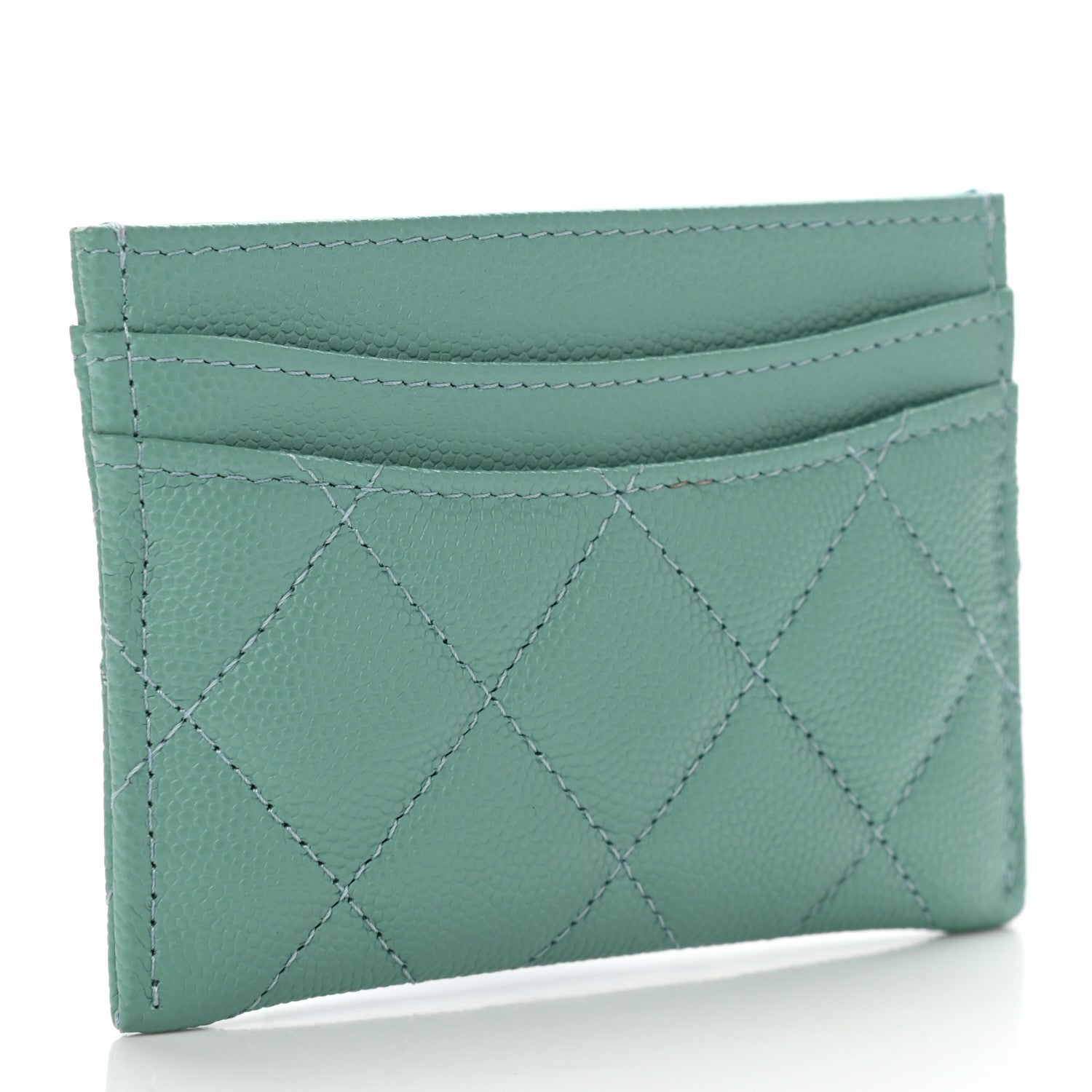 Chanel Caviar Quilted Card Holder Green 3 of 10
