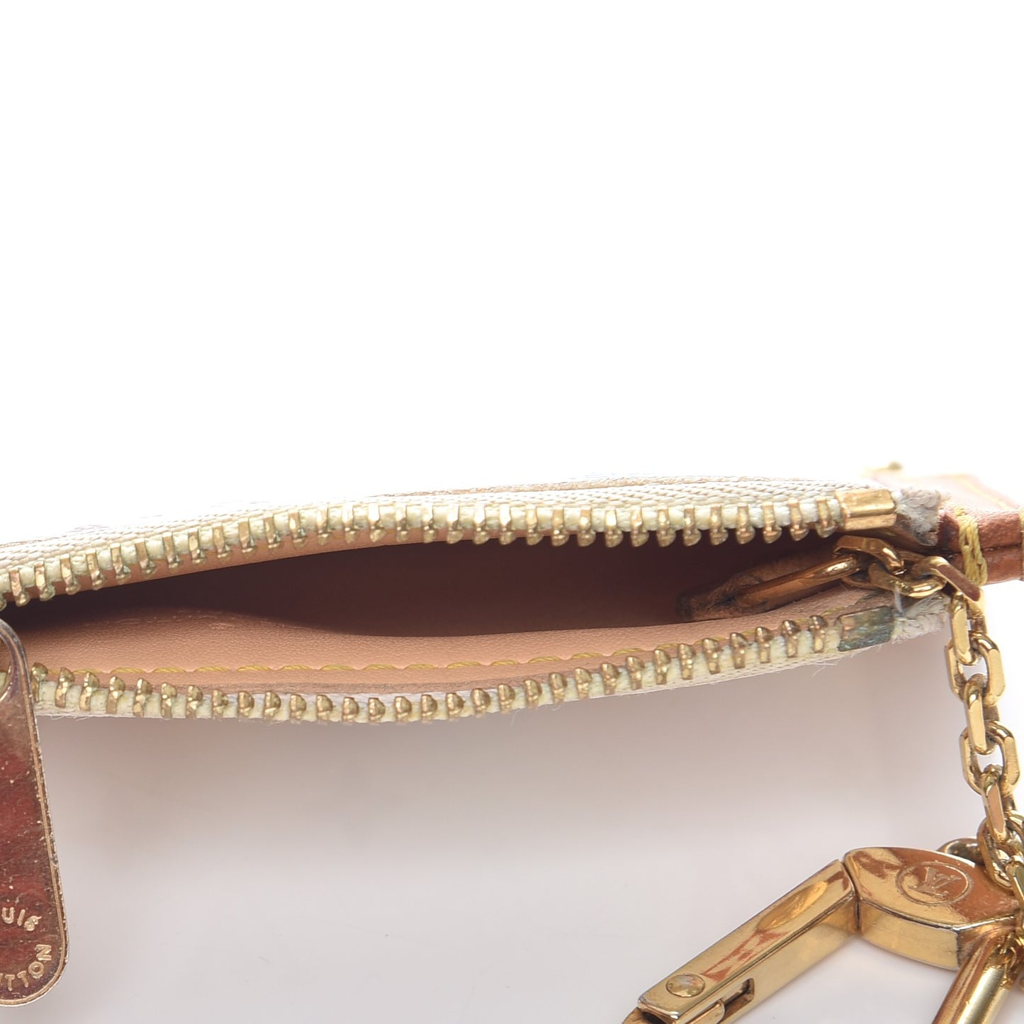Monogram Multicolor Key Pouch White