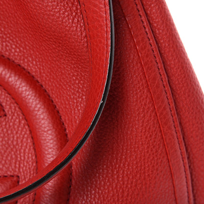 Gucci Pebbled Calfskin Medium Soho Shoulder Bag Red 12 of 14