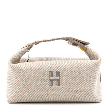 Hermes Wool Small Au Carre Bride-A-Brac Pouch Seigle 1 of 9