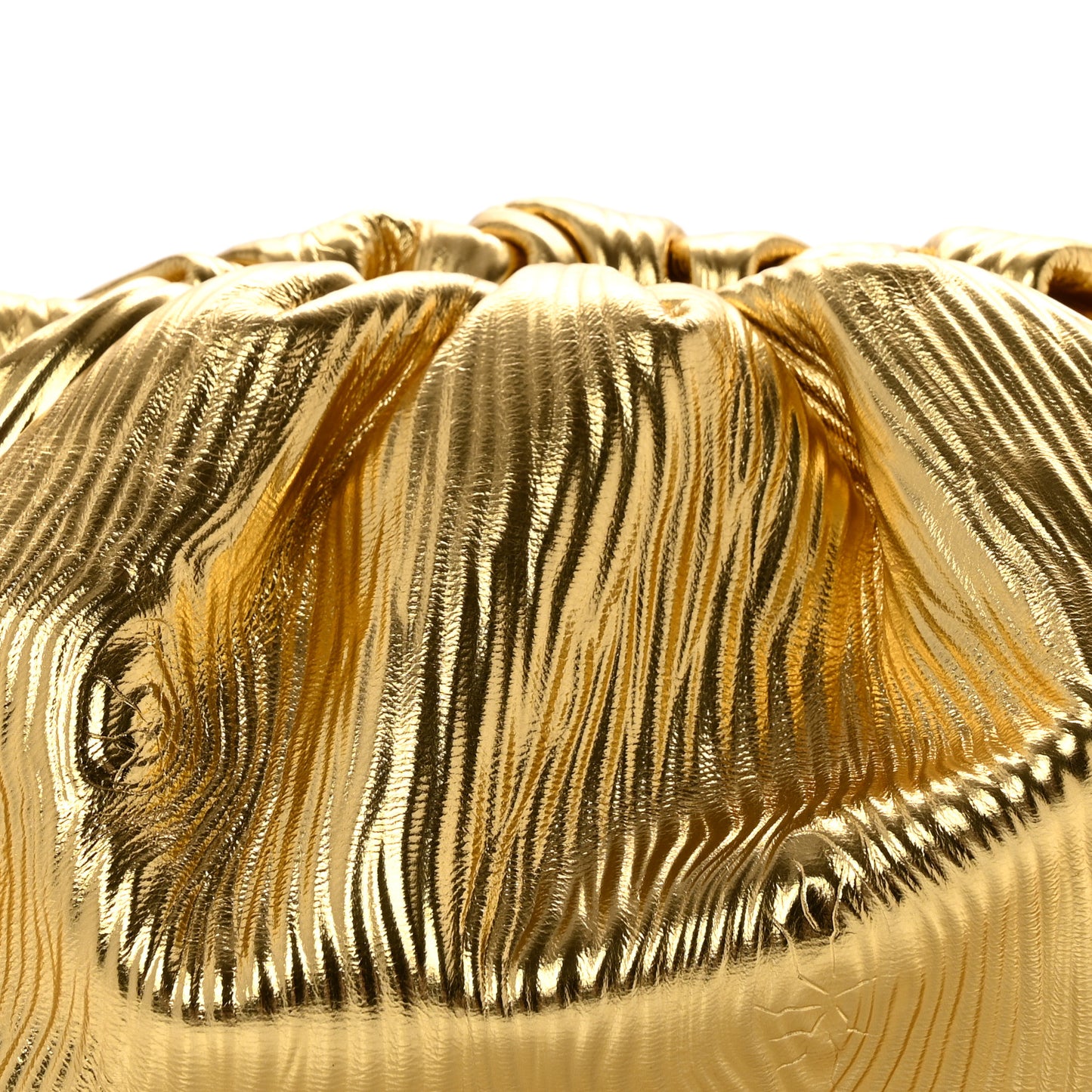 Metallic Bark Calfskin Embossed The Pouch Oversized Clutch Oro