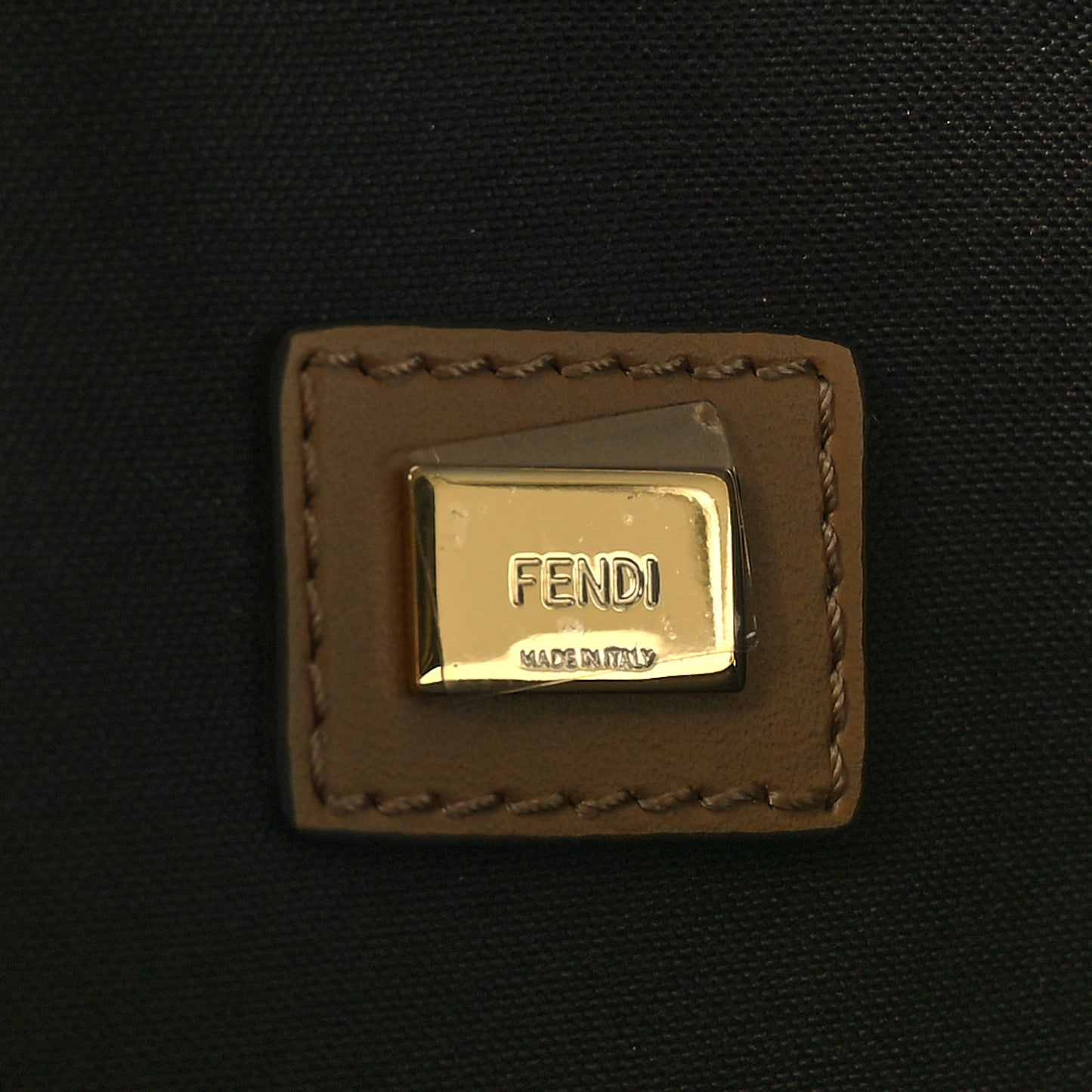 Vitello King Logo Embossed Large Flat Pouch Miele Scuro