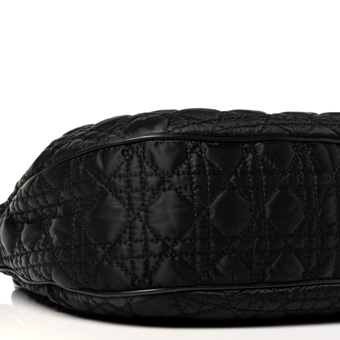 Nylon Cannage Shopper Tote Black
