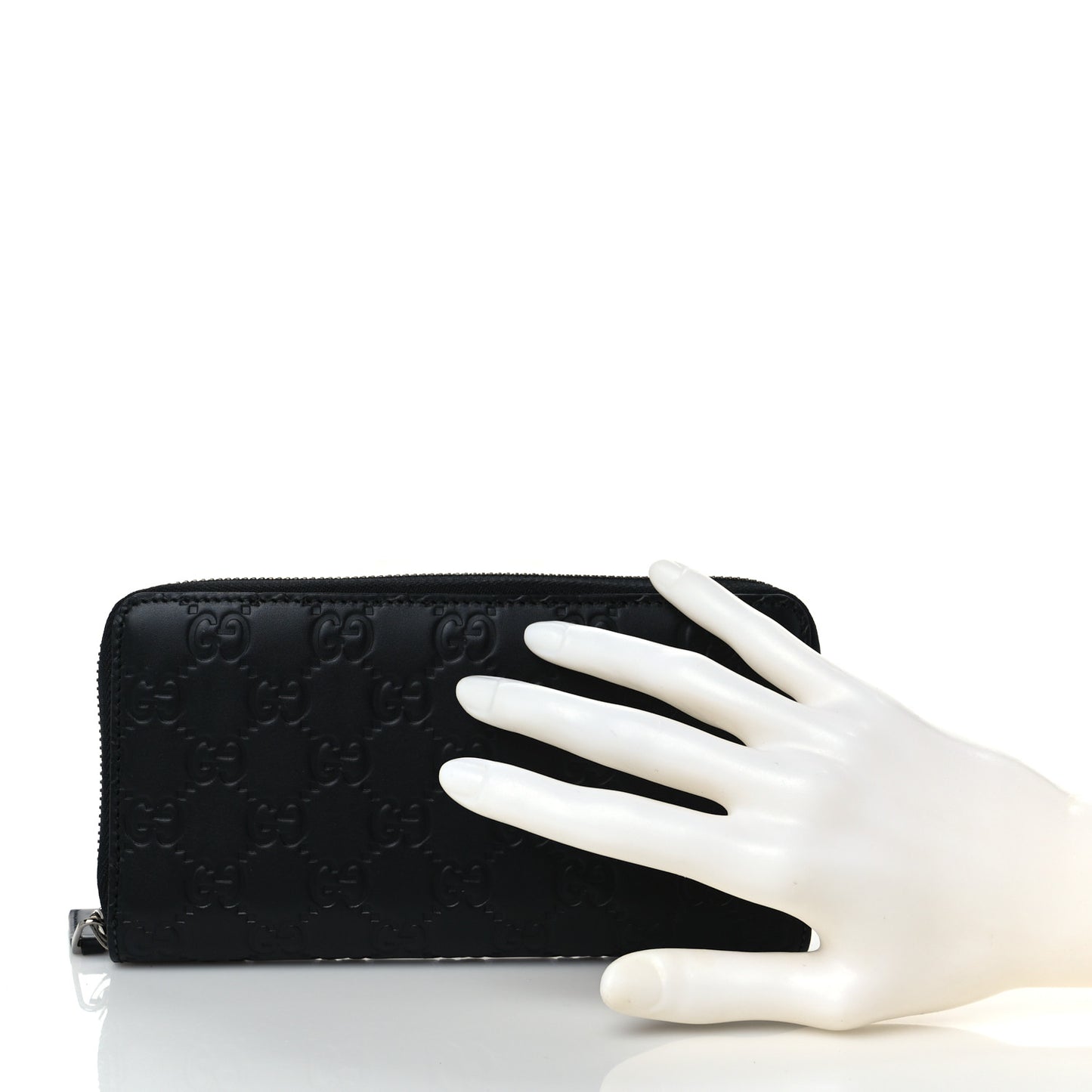 Guccissima Signature Zip Around Organizer Wallet Black