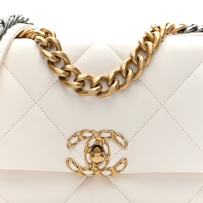 Chanel Goatskin Quilted Medium Chanel 19 Flap White 7 of 9