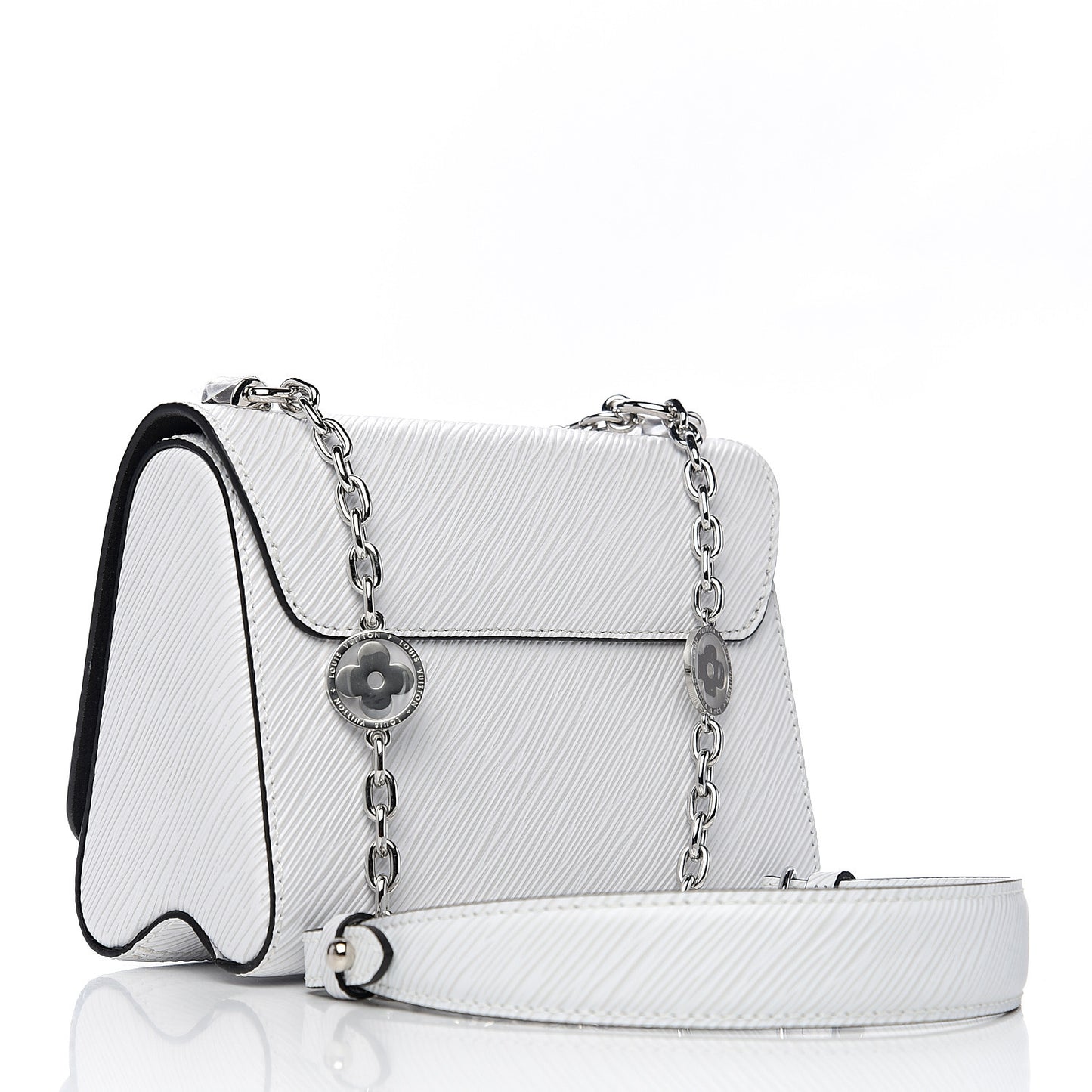 Epi Flower Jewels Twist Shoulder Bag PM White