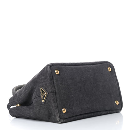 Prada Denim Small Logo Tote Black 3 of 7