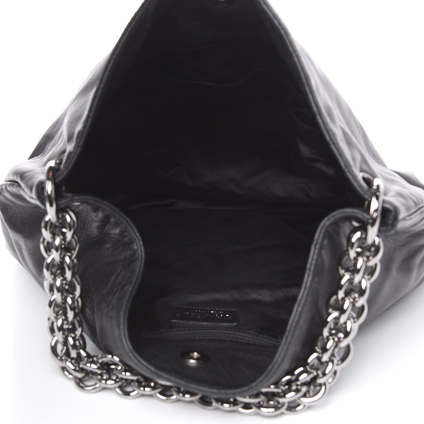 Lambskin Large Soft and Chain Hobo Black