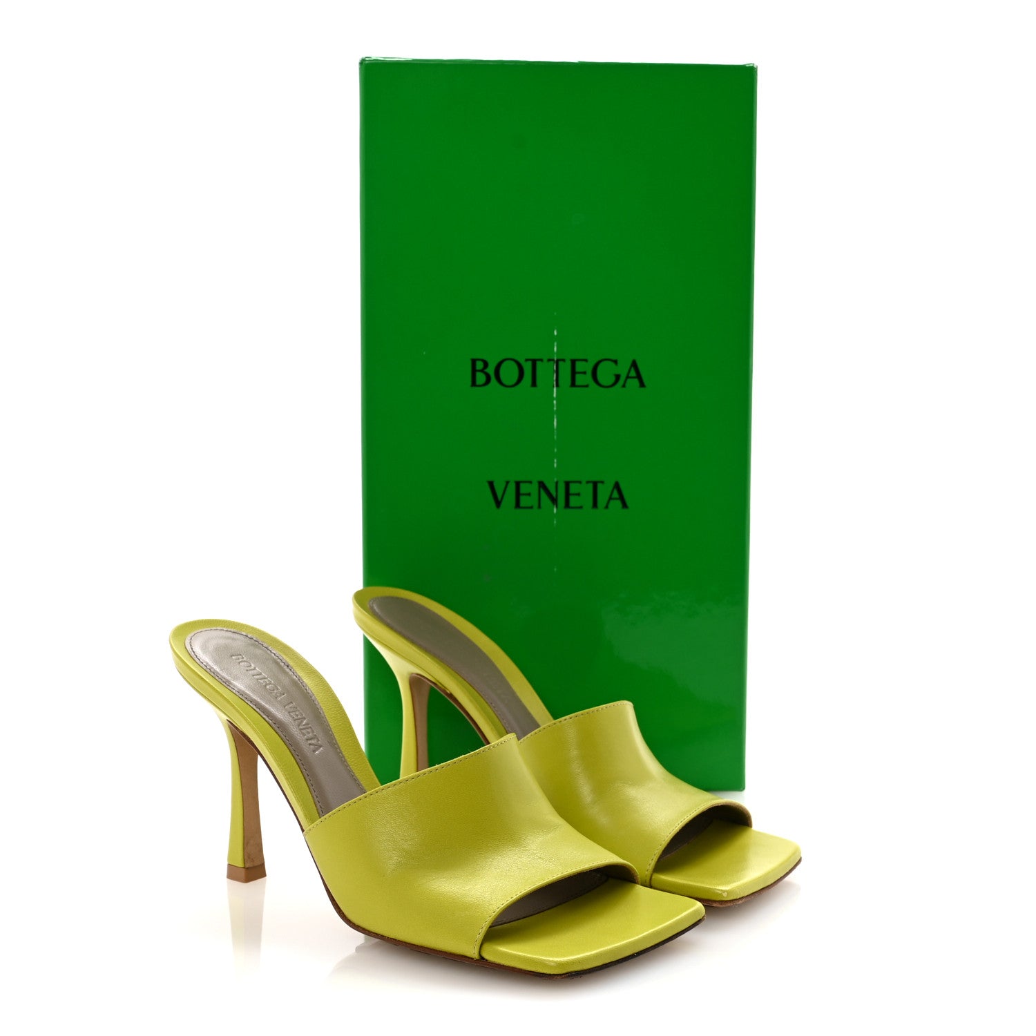 売切⭐️最終値下げ⭐️Bottega Veneta ミュール 36+ (23.5㎝) Bottega Veneta Lambskin Stretch Mule Sandals 35.5 Kiwi 1836338