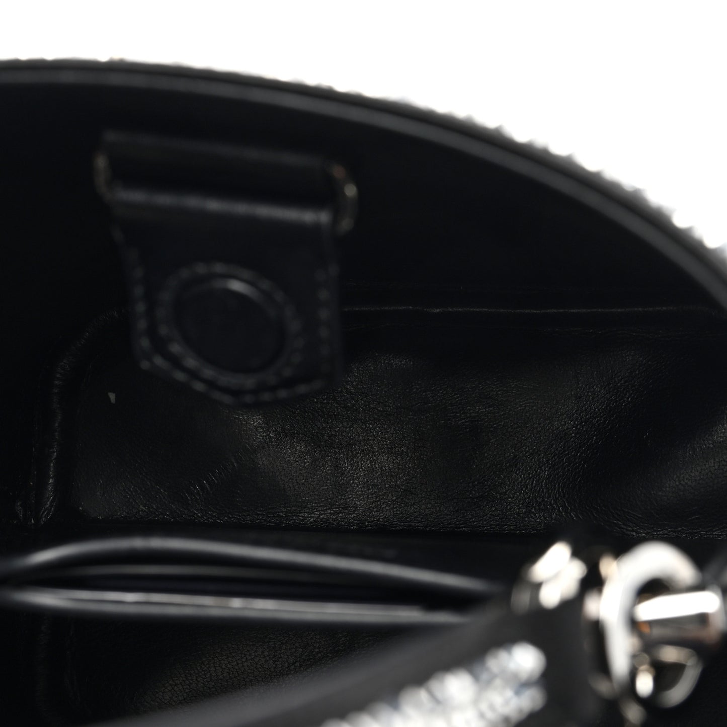 Satin Crystal Small Panier Bucket Bag Metal