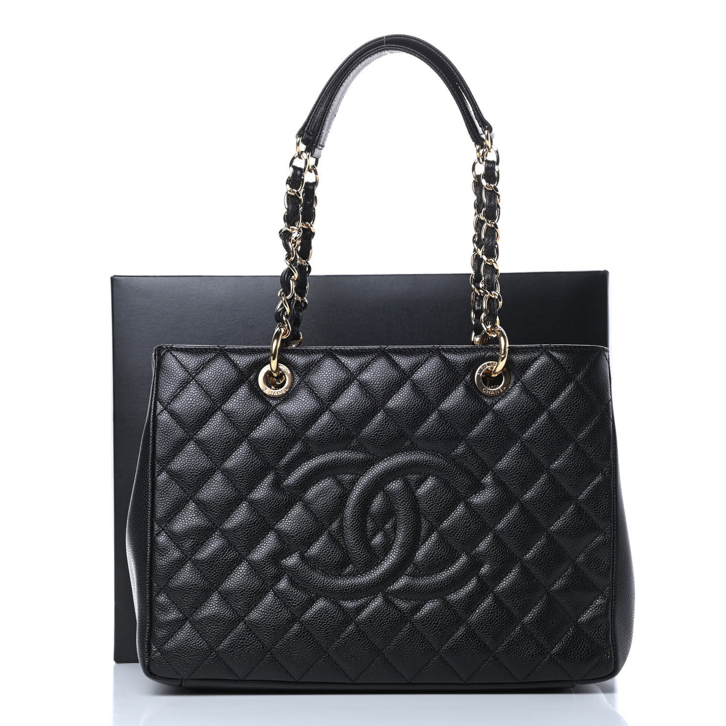 Caviar Quilted Grand Shopping Tote GST Black