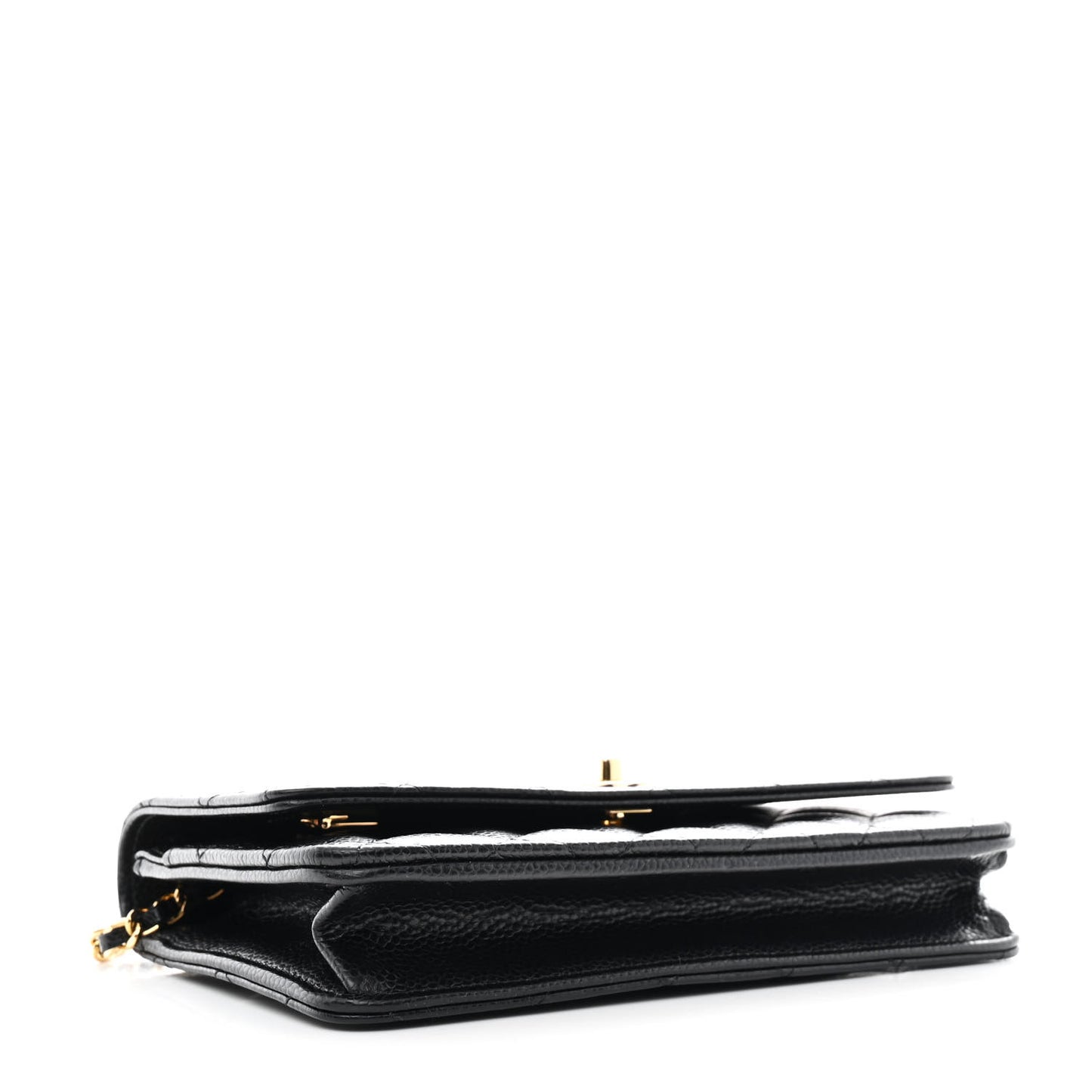 Caviar Quilted CC Turnlock Wallet On Chain WOC Black