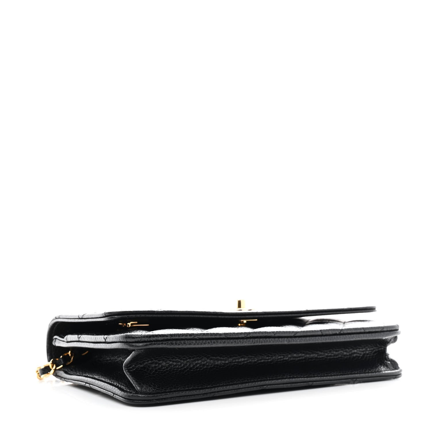 Chanel Caviar Quilted CC Turnlock Wallet On Chain WOC Black 4 of 12