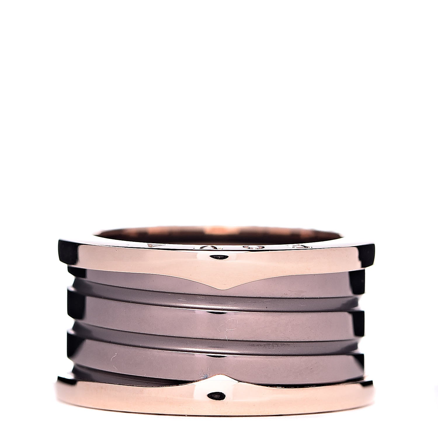 Bulgari 18K Rose Gold Bronze Cermet Roma B.Zero1 Four-Band Ring 58 8.25 3 of 7