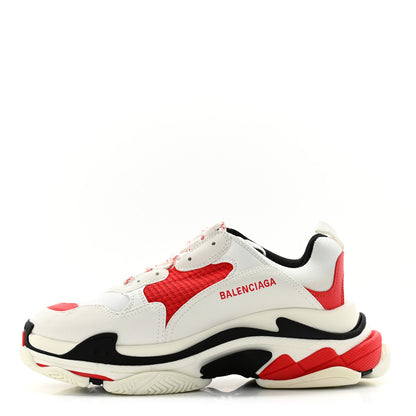Balenciaga Fabric Mesh Mens Triple S Sneakers 44 White Red 1 of 11