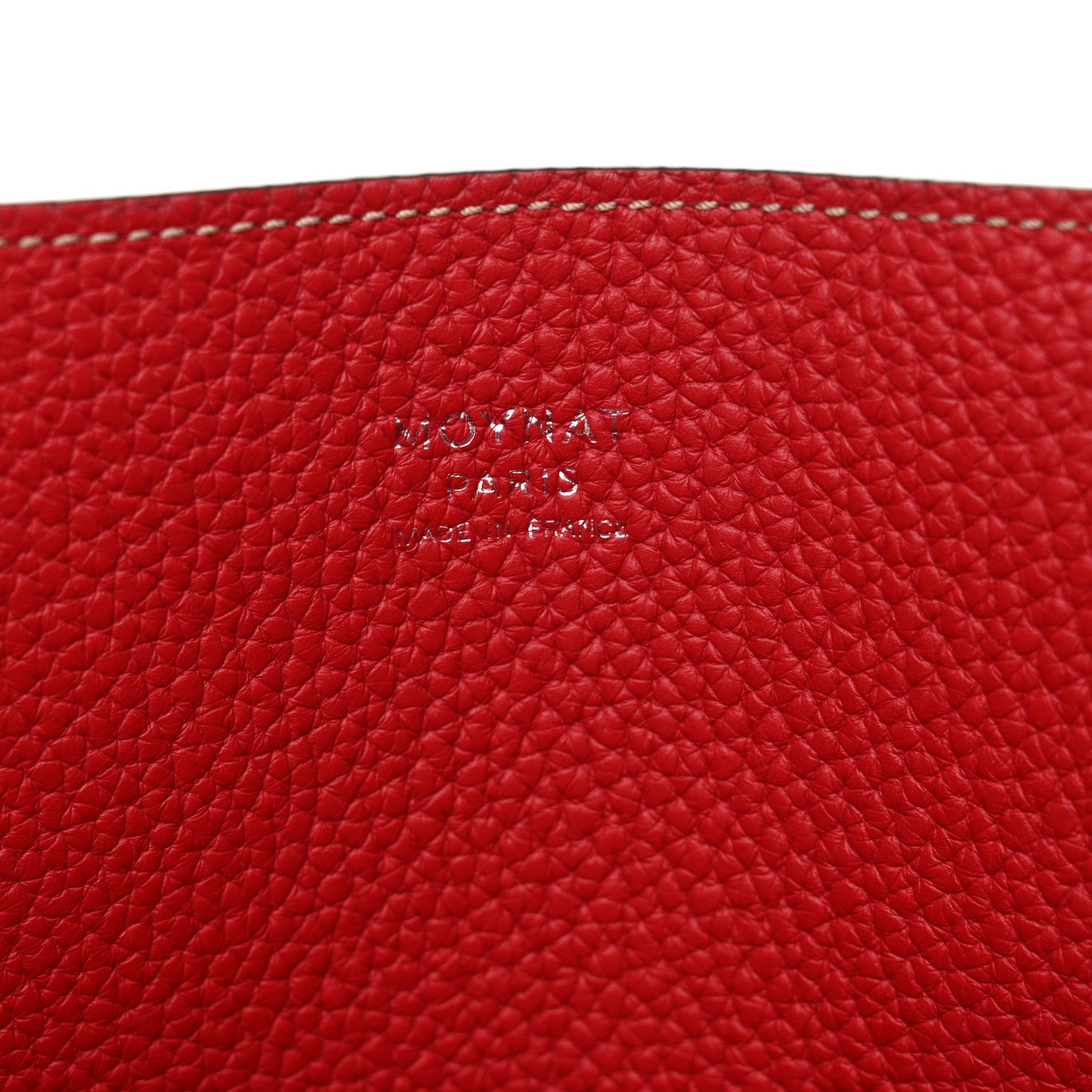 Moynat Taurillon Blush Calfskin Reversible Tote Ocean Red 9 of 18