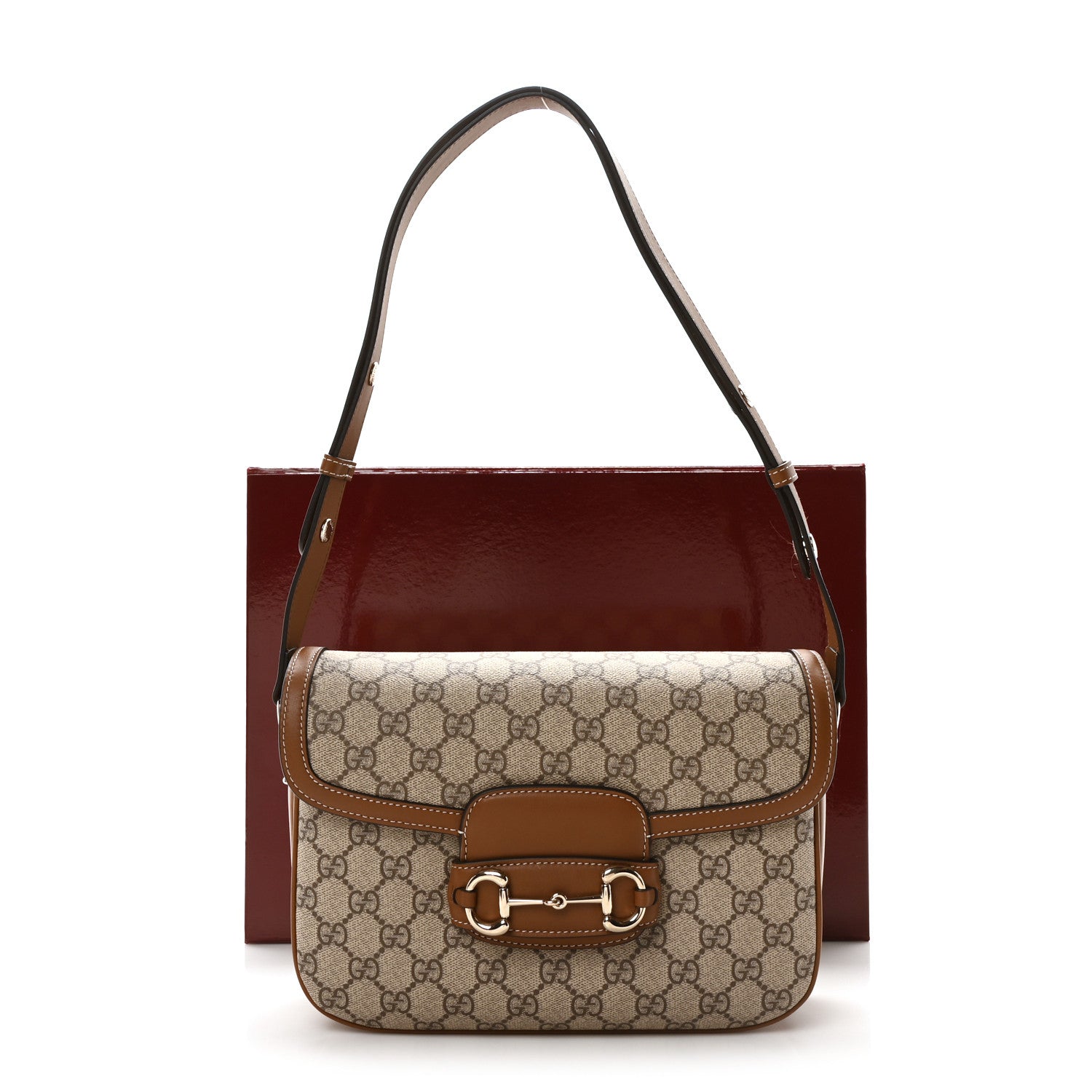 Gucci GG Supreme Monogram Horsebit 1955 Soft Small Shoulder Bag Beige Brown Sugar 11 of 11