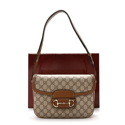 Gucci GG Supreme Monogram Horsebit 1955 Soft Small Shoulder Bag Beige Brown Sugar 11 of 11
