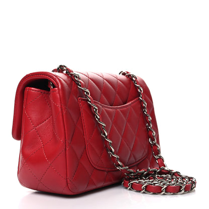 Chanel Lambskin Quilted Mini Rectangular Flap Red 2 of 10