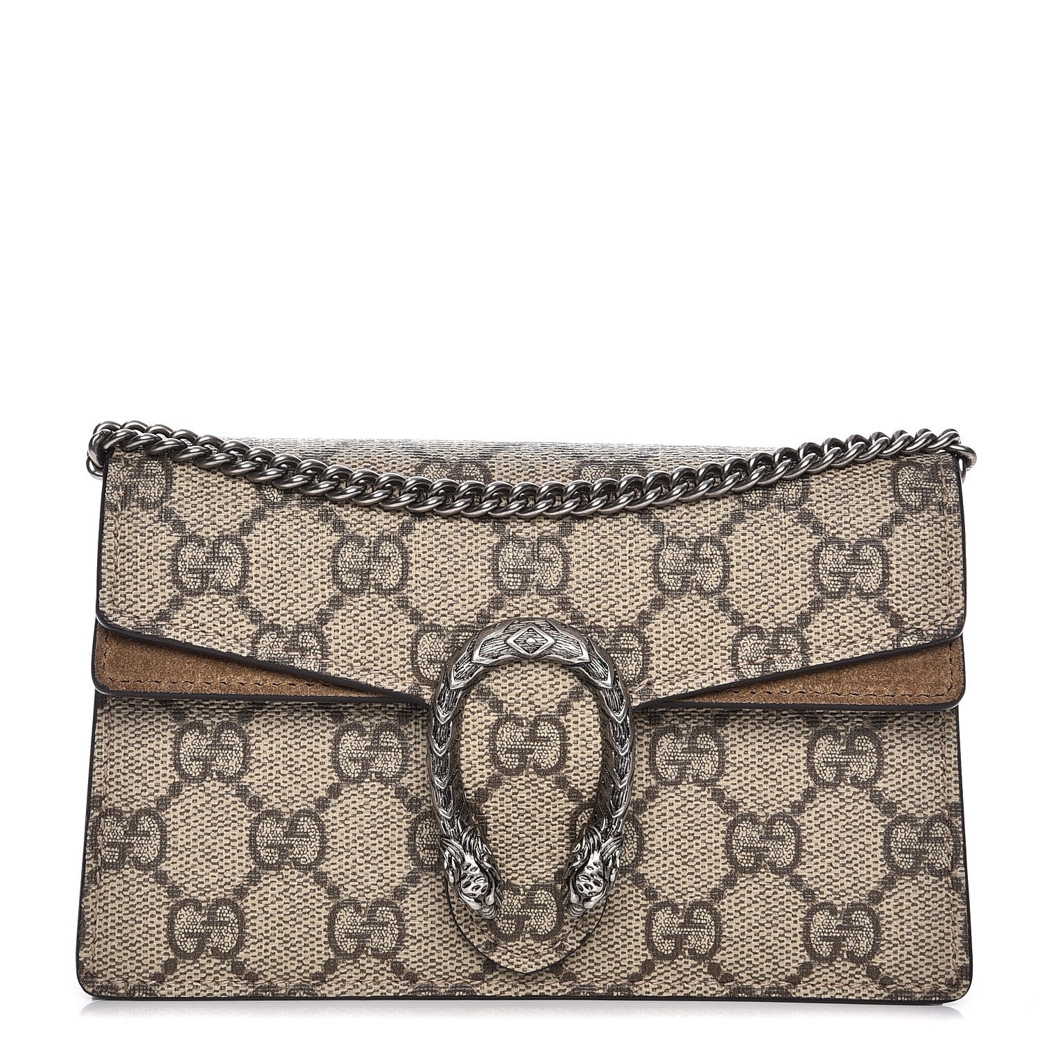 Gucci GG Supreme Monogram Super Mini Dionysus Shoulder Bag Taupe 1 of 7