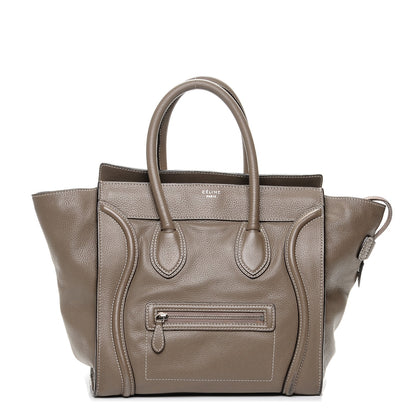 Celine Drummed Calfskin Mini Luggage Souris 1 of 11