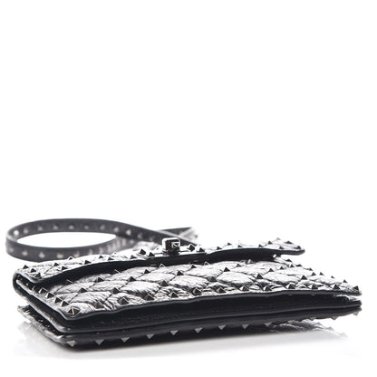Valentino Garavani Craquele Nappa Rockstud Spike Crossbody Bag Black 4 of 10