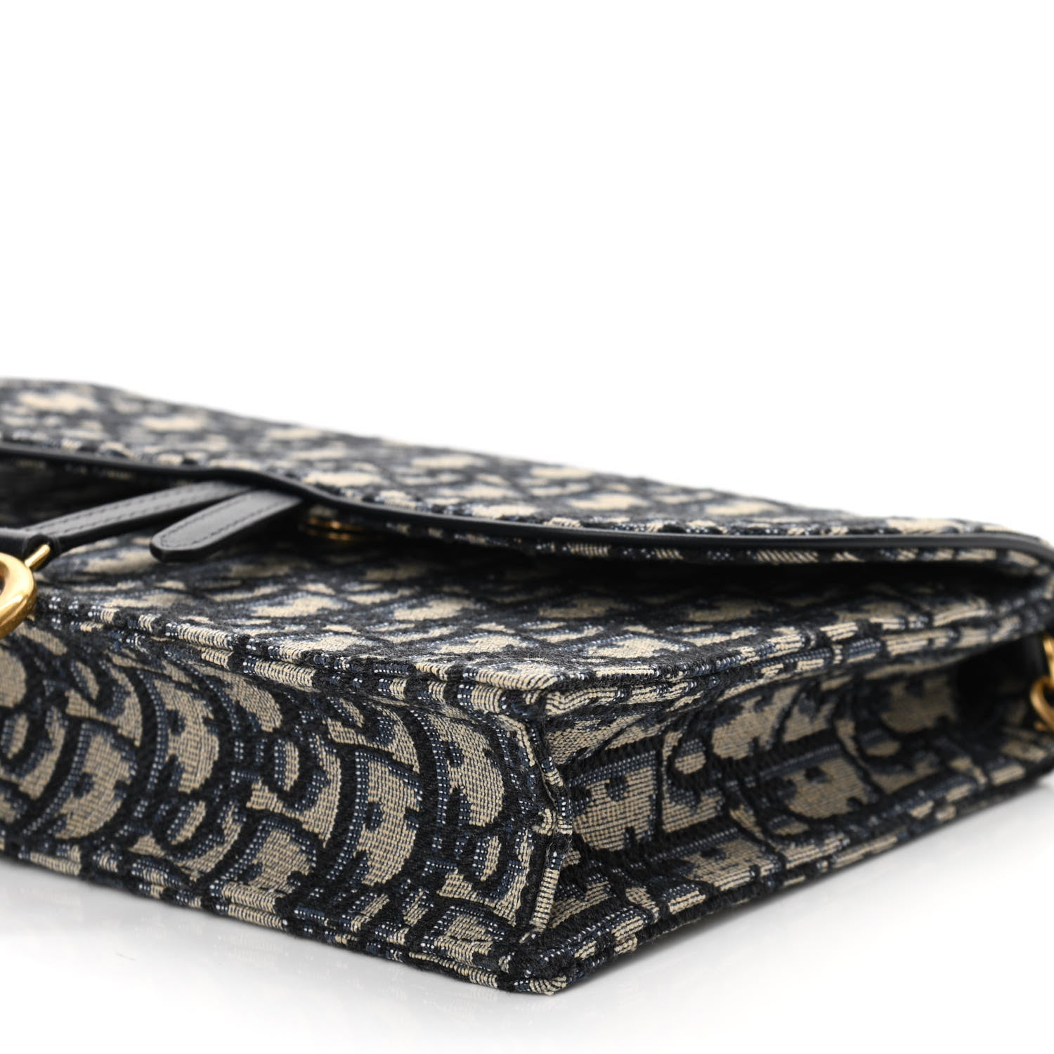 Christian Dior Oblique Saddle Chain Pouch Blue 9 of 9