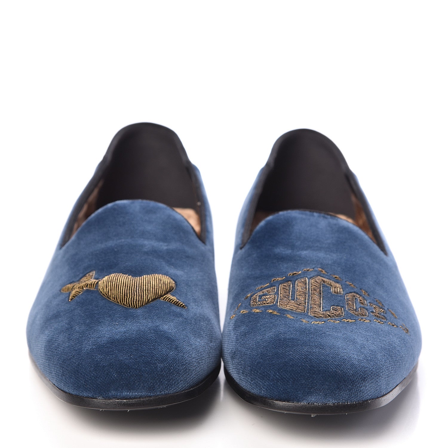 Gucci Velvet Mens Loafers 9 Blue 2 of 7