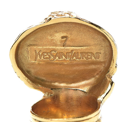 Saint Laurent Glass Cabochon Arty Ovale Ring 7 Gold Lapis 5 of 5
