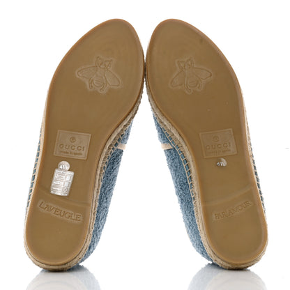 Gucci Terry Cloth Interlocking G Espadrilles 41.5 Sweet Blue Dusty White Beige 5 of 9