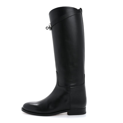 Hermes Box Kelly Jumping Boots 37 Black 1 of 9