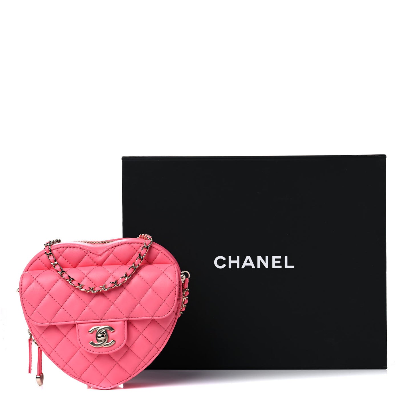 Lambskin Quilted CC In Love Heart Bag Pink