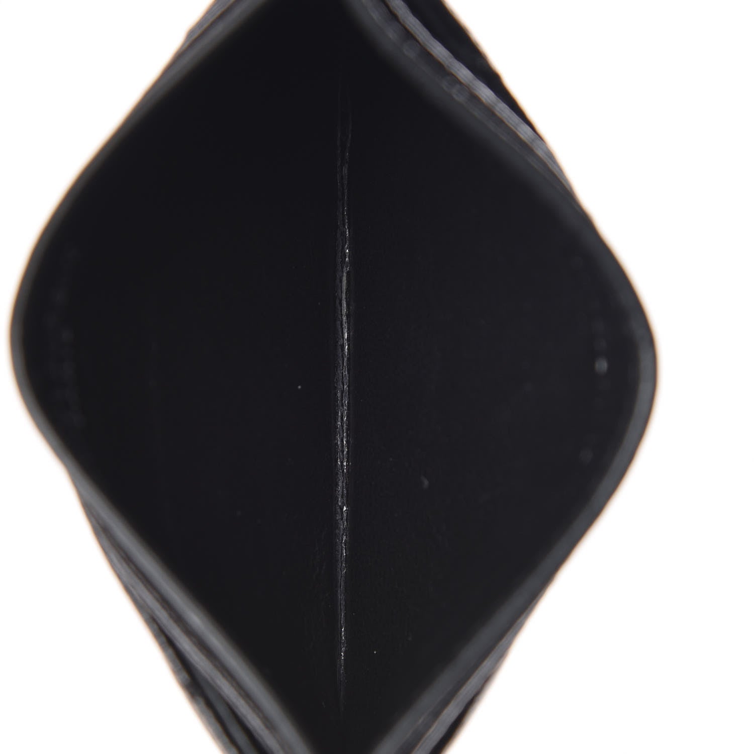 Saint Laurent Grain De Poudre Matelasse Chevron Monogram Credit Card Case Black 5 of 7