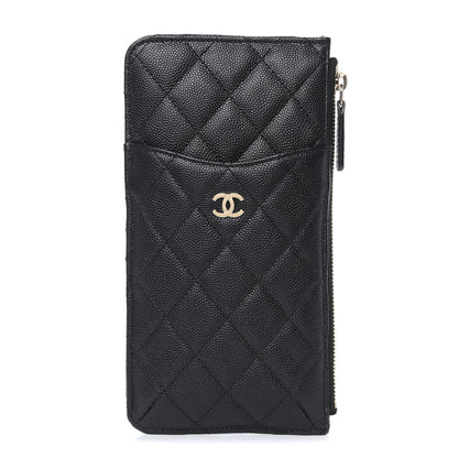 Chanel Caviar Quilted Classic Flat Wallet Pouch Black 1 of 8