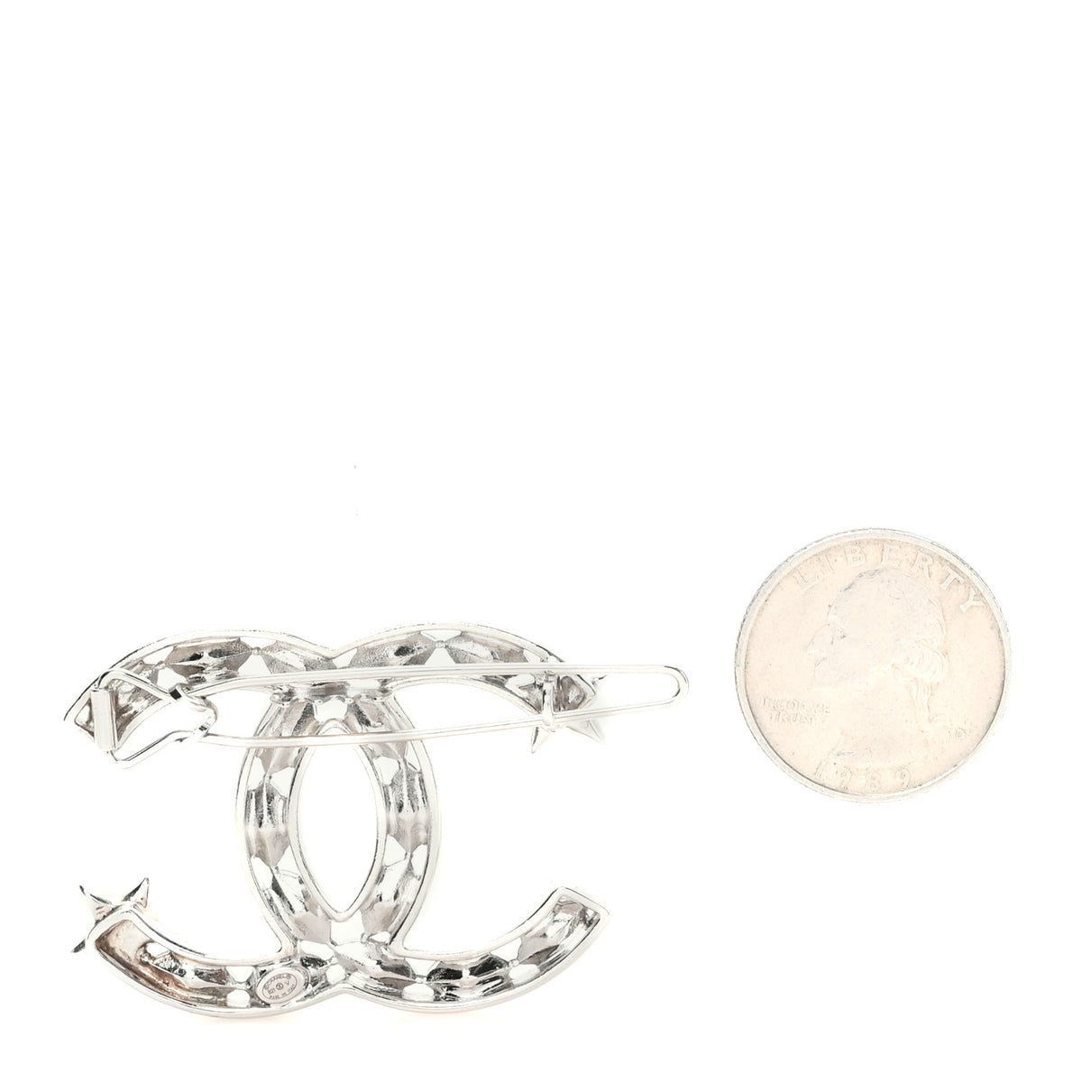 ?chanel rhinestone & pearl hair clip (silver) Chanel Hair Clip Rhinestone Imitation Pearls Gold-tone main image 2