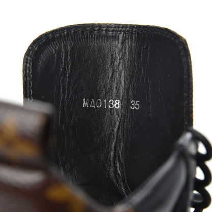 Louis Vuitton Suede Calfskin Monogram Laureate Platform Desert Boots 35 Black 8 of 11