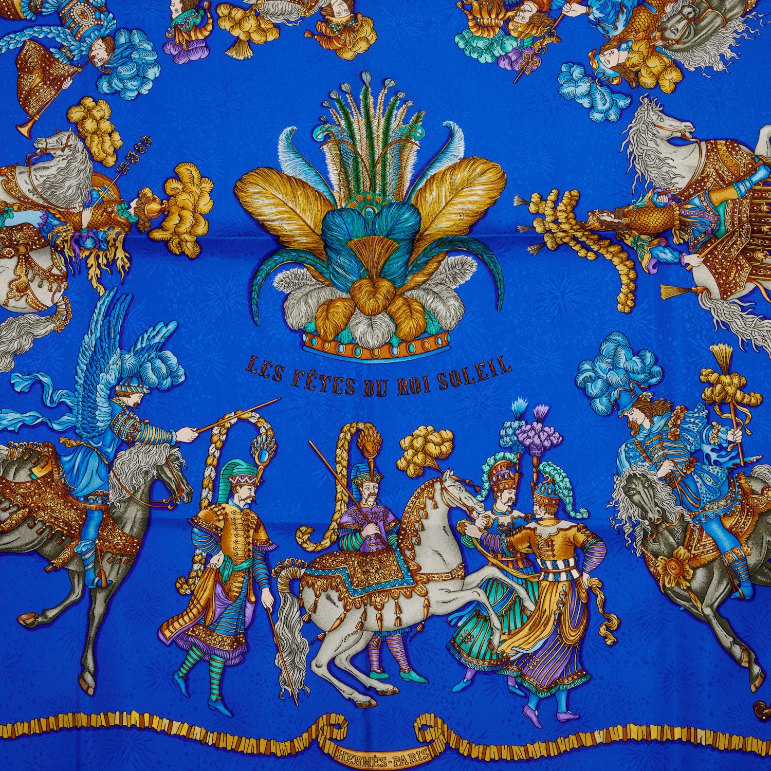 Hermes Silk Jacquard Les Fetes Du Roi Soleil Scarf 90 3 of 4