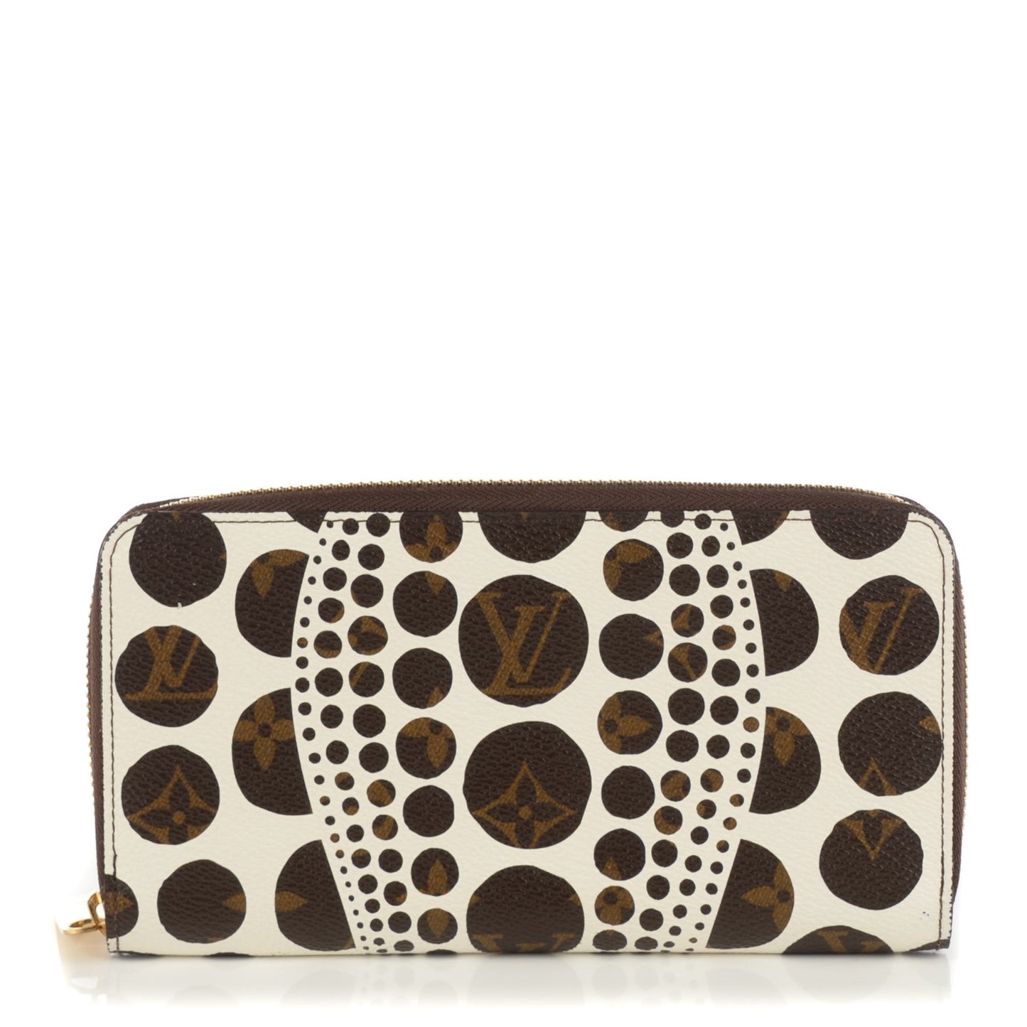 Monogram Kusama Pumpkin Dots Zippy Wallet White
