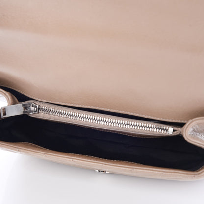 Saint Laurent Sheepskin Matelasse Chevron Monogram Medium College Bag Taupe 5 of 7