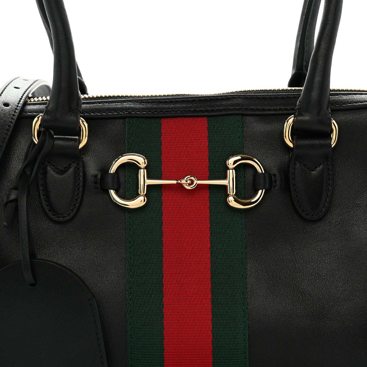 Calfskin Web Medium Borsetto Boston Black