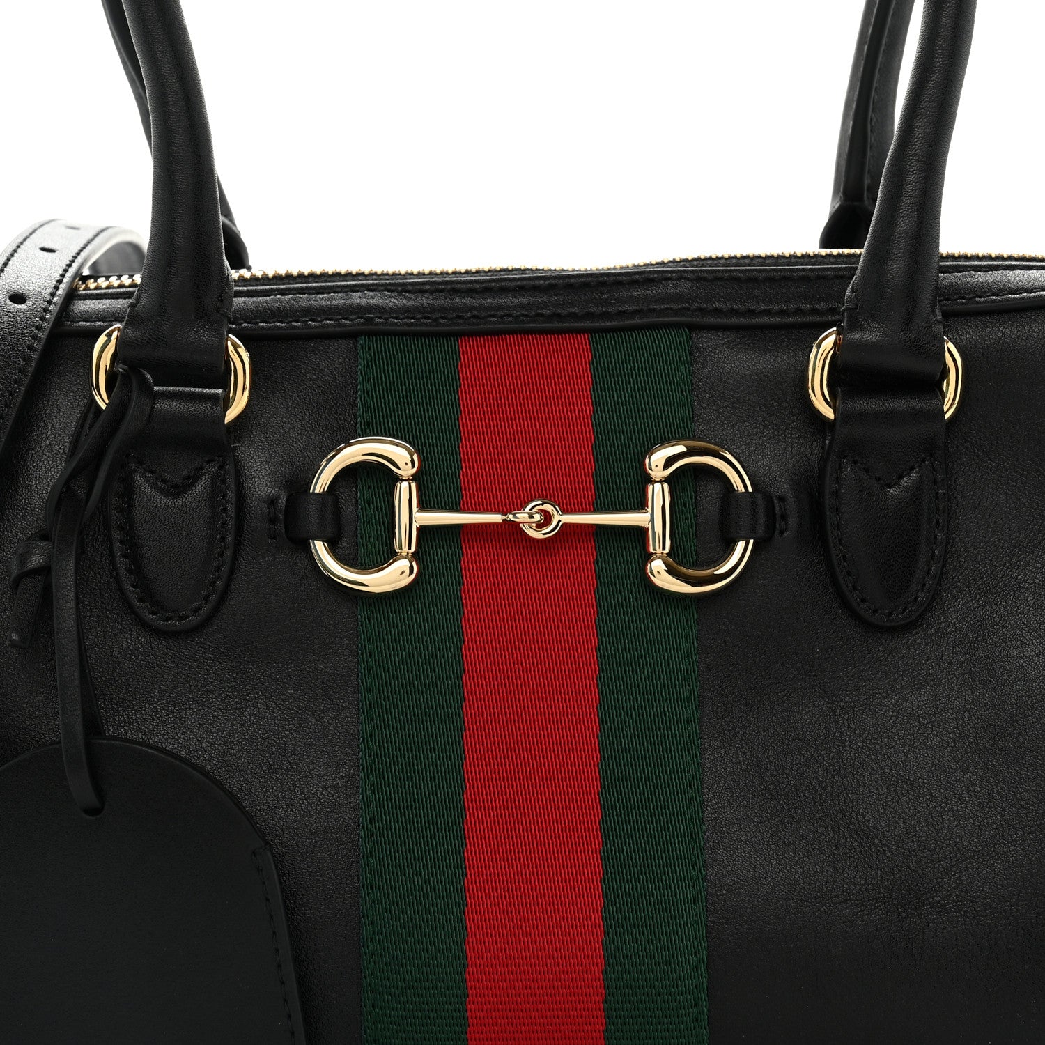 Gucci Calfskin Web Medium Borsetto Boston Black 7 of 10
