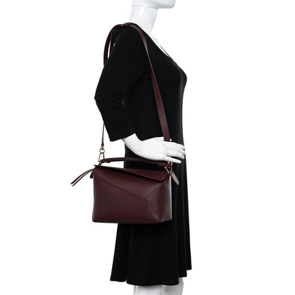 Loewe Soft Grained Calfskin Small Puzzle Edge Bag Dark Burgundy 2 of 10