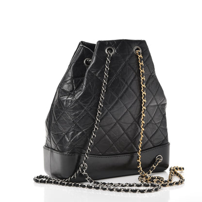 Chanel Aged Calfskin Quilted Gabrielle Backpack Black 3 of 8