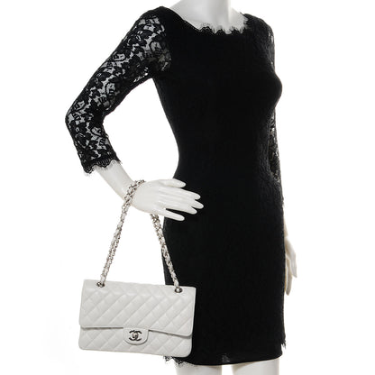 Chanel Caviar Quilted Medium Double Flap White 2 of 10