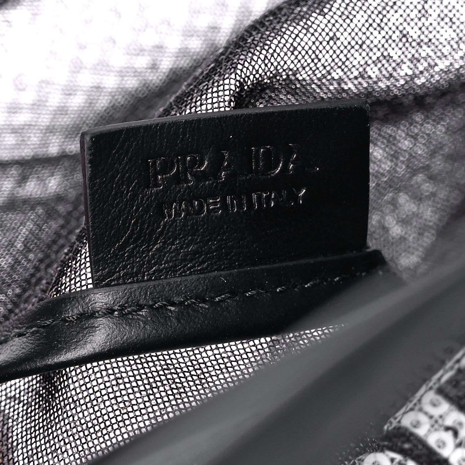 Prada Sequin Mesh Small Tote Bag Black 9 of 14