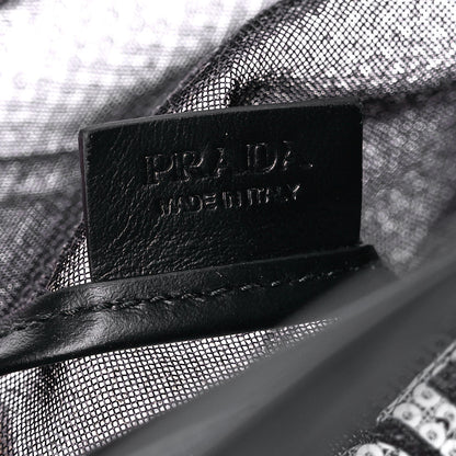 Prada Sequin Mesh Small Tote Bag Black 9 of 14