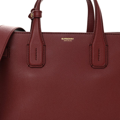 Burberry Grainy Calfskin House Check Medium Banner Tote Crimson 8 of 10